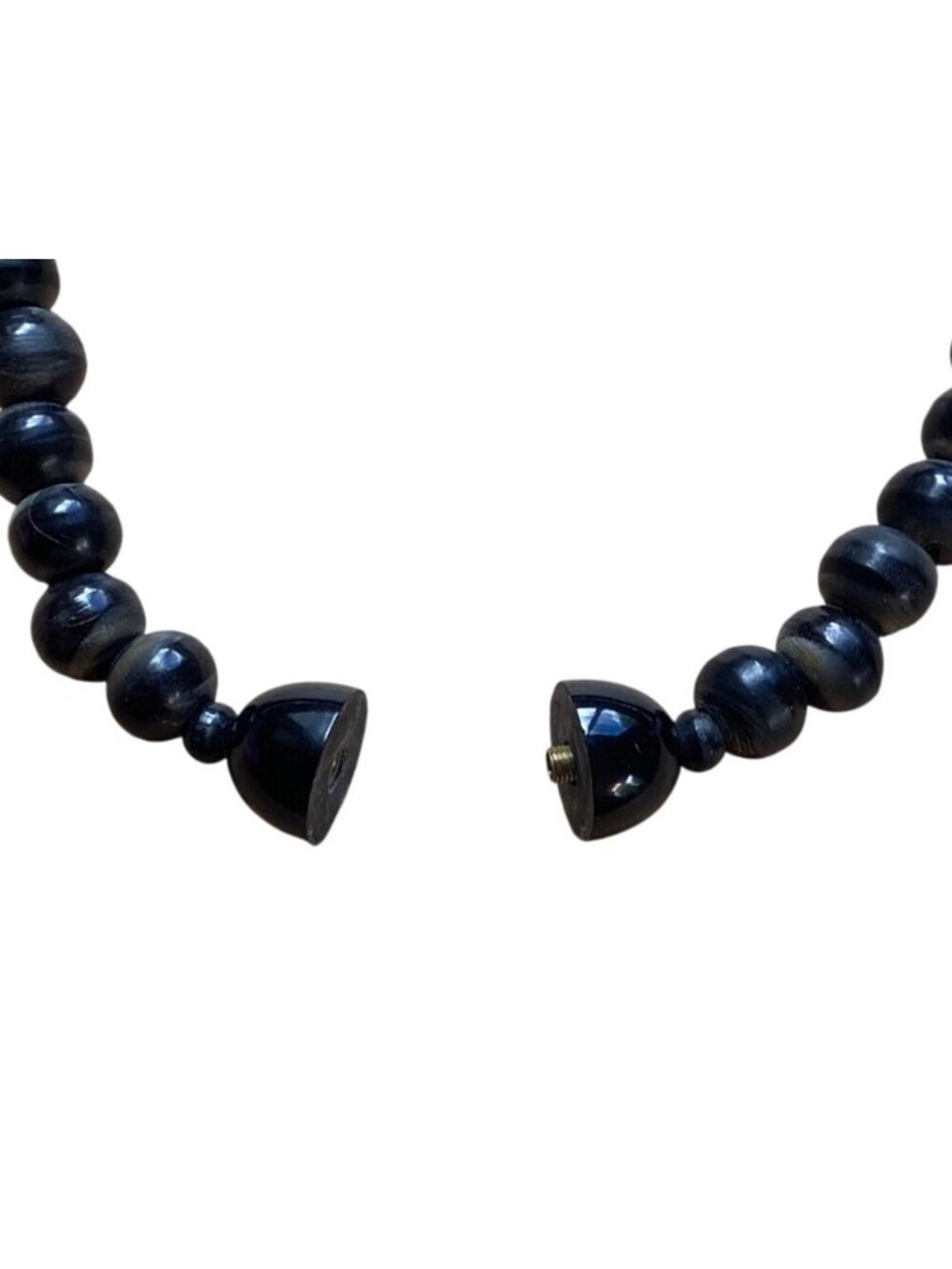 Vintage Chunky Wood and Lucite Collar Necklace in Black 1970s or Older - Picture 5 of 5
